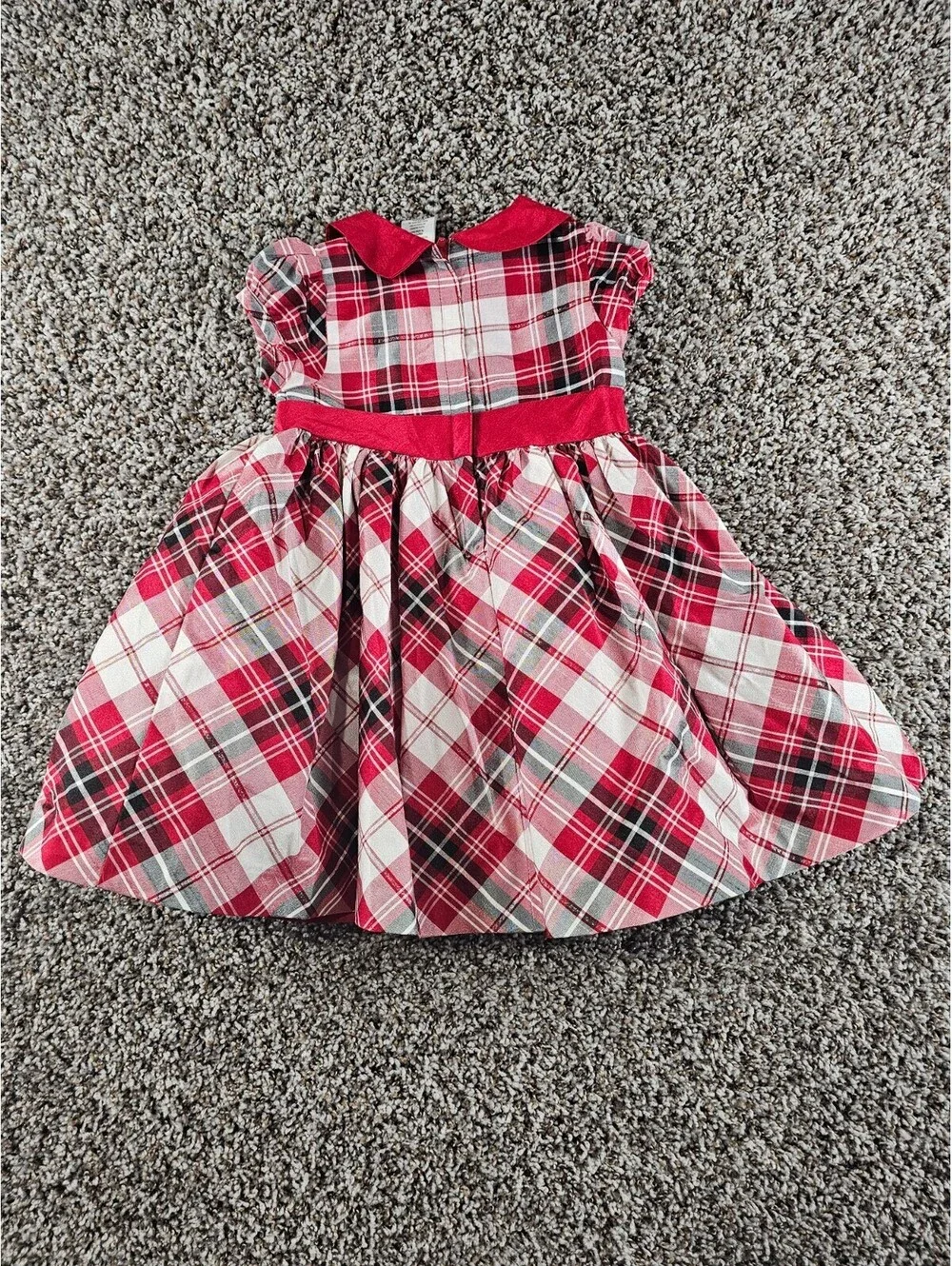 Gymboree Baby Girls Sz 12-18M Formal Dress Red White Plaid Holiday